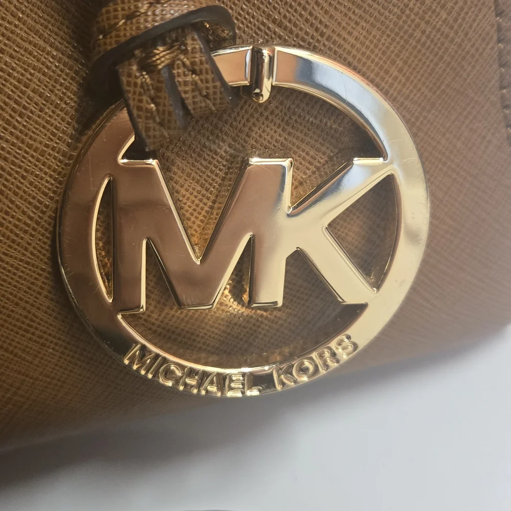 Michael Kors Tan Leather Satchel with Gold Accents